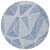 8' Navy Blue And Denim Blue Round Geometric Washable Indoor Outdoor Area Rug