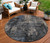 8' Charcoal Gray And Silver Round Abstract Washable Indoor Outdoor Area Rug Transitional Style - Charcoal, Gray, Silver Color
