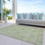 10' X 14' Sage And Artichoke Green Floral Washable Indoor Outdoor Area Rug - Sage, Artichoke Green