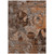 8' X 10' Brown Terracotta and Gray Floral Washable Non Skid Indoor Outdoor Area Rug - Brown, Gray