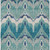 10' X 14' Teal Blue Navy Blue And Ivory Ikat Washable Indoor Outdoor Area Rug