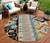 8' Black Ivory And Copper Round Aztec Washable Indoor Outdoor Area Rug