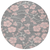 8' Gray Pink And Ivory Round Floral Washable Indoor Outdoor Area Rug