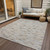 10' X 14' Linen And Gray Geometric Washable Indoor Outdoor Area Rug