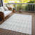8' X 10' Silver And Ivory Geometric Washable Indoor Outdoor Area Rug