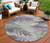 8' Lavender And Lilac Round Floral Washable Indoor Outdoor Area Rug - Lavender, Lilac
