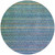 8' Teal Blue And Copper Round Striped Washable Indoor Outdoor Area Rug