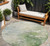 8' Artichoke Green And Ivory Round Abstract Washable Indoor Outdoor Area Rug Transitional Style - Artichoke Green, Ivory Color