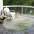 8' Artichoke Green And Ivory Round Abstract Washable Indoor Outdoor Area Rug Transitional Style - Artichoke Green, Ivory Color