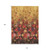 10' X 14' Gold Red And Brown Floral Washable Indoor Outdoor Area Rug