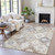 8' X 10' Ivory Gold And Gray Southwestern Washable Indoor Outdoor Area Rug