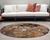 8' X 8' Chocolate Terracotta and Ivory Round Abstract Washable Indoor Outdoor Area Rug