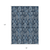 8' X 10' Navy Blue And Denim Blue Damask Washable Indoor Outdoor Area Rug