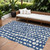 8' X 10' Navy Blue And Ivory Abstract Washable Indoor Outdoor Area Rug - Navy Blue, Ivory