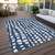 8' X 10' Navy Blue And Ivory Abstract Washable Indoor Outdoor Area Rug - Navy Blue, Ivory