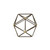 6" Brown and Gold Metal Hand Painted Geometric Orb Tabletop Sculpture