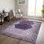9' X 12' Eggplant Purple And Lavender Geometric Washable Indoor Outdoor Area Rug