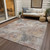 10' X 14' Taupe And Gray Floral Washable Indoor Outdoor Area Rug