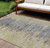 10' X 14' Pewter Silver And Gray Abstract Washable Indoor Outdoor Area Rug