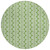 8' Green And Ivory Round Ogee Washable Indoor Outdoor Area Rug