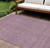 9' X 12' Eggplant And Ivory Geometric Washable Indoor Outdoor Area Rug