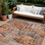 8' X 10' Orange Copper And Salmon Village Houses Washable Indoor Outdoor Area Rug
