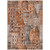 8' X 10' Orange Copper And Salmon Village Houses Washable Indoor Outdoor Area Rug