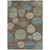 9' X 12' Chocolate Fern Green And Teal Blue Geometric Washable Indoor Outdoor Area Rug
