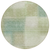 8' Artichoke Green And Beige Round Abstract Washable Indoor Outdoor Area Rug