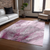 9' X 12' Pink Abstract Washable Non Skid Indoor Outdoor Area Rug