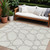 8' X 10' Ivory And Gray Abstract Washable Indoor Outdoor Area Rug - 608219034399