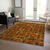 9' X 12' Orange and Rust Floral Medallion Washable Non Skid Indoor Outdoor Area Rug