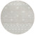 8' Ivory And Gray Round Geometric Washable Indoor Outdoor Area Rug