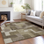10' X 14' Brown And Beige Abstract Washable Indoor Outdoor Area Rug