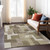 10' X 14' Brown And Beige Abstract Washable Indoor Outdoor Area Rug
