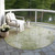 8' Sage And Ivory Round Abstract Washable Indoor Outdoor Area Rug - Sage, Ivory