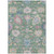 8' X 10' Sage Ivory And Pink Floral Washable Indoor Outdoor Area Rug
