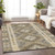 9' X 12' Beige Geometric Washable Indoor Outdoor Area Rug