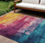 10' X 14' Merlot And Blush Abstract Washable Indoor Outdoor Area Rug