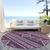 8' Eggplant And Ivory Round Southwestern Washable Indoor Outdoor Area Rug