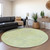 8' Lime Green Gray And Ivory Round Geometric Washable Indoor Outdoor Area Rug
