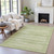 10' X 14' Sage And Ivory Striped Washable Indoor Outdoor Area Rug