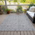 8' X 10' Silver Gray And Charcoal Floral Washable Indoor Outdoor Area Rug