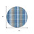 8' Denim Blue Sky Blue And Beige Round Plaid Washable Indoor Outdoor Area Rug