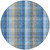 8' Denim Blue Sky Blue And Beige Round Plaid Washable Indoor Outdoor Area Rug