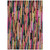 10' X 14' Pink Black And Green Striped Washable Indoor Outdoor Area Rug