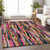 10' X 14' Pink Black And Green Striped Washable Indoor Outdoor Area Rug