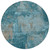 8' Teal Blue And Gray Round Abstract Washable Indoor Outdoor Area Rug