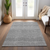 8' X 10' Gray And Silver Chevron Washable Indoor Outdoor Area Rug