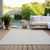 9' X 12' Ivory And Beige Geometric Washable Indoor Outdoor Area Rug